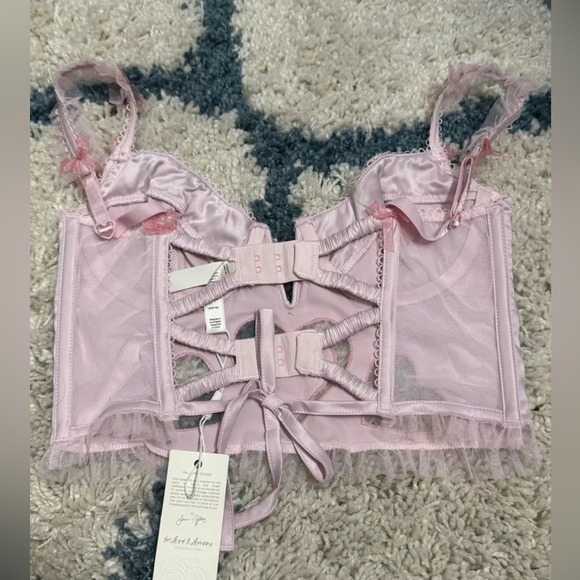 For Love and Lemons Valentines Pink Heart Bustier NWT Size Small - Picture 4 of 6